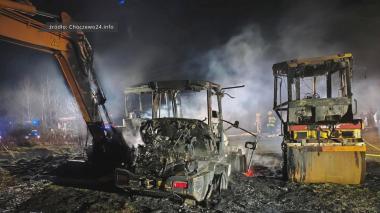 Maszyny budowlane spłonęły w Słajszewie